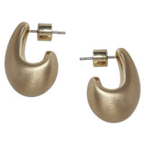 Liars & Lovers gold brushed teardrop stud earrings 14mm - British product