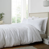 Bianca white floral cotton duvet set double, UK version