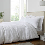 Bianca white floral cotton duvet set double, UK version