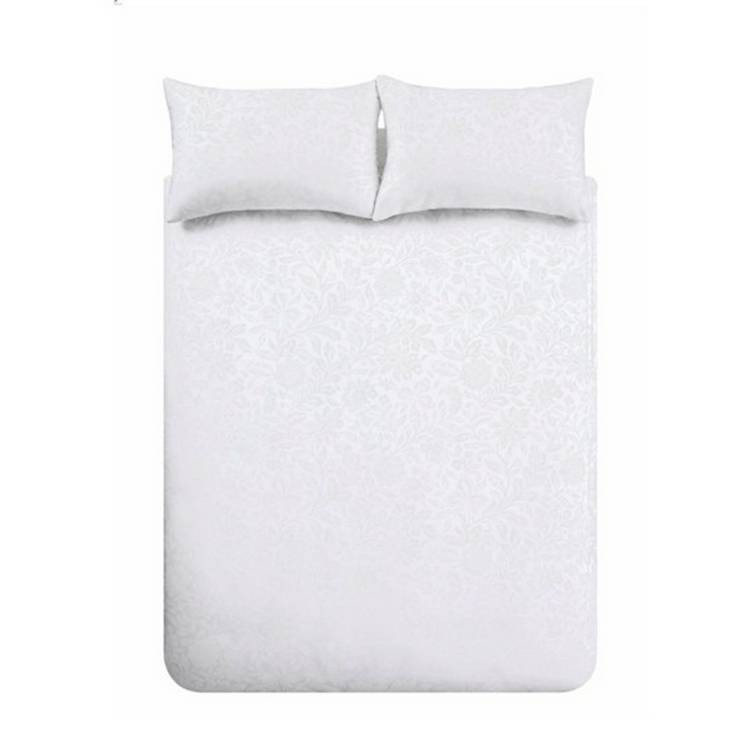 Bianca white floral cotton duvet set double, UK version