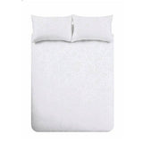 Bianca white floral cotton duvet set double, UK version