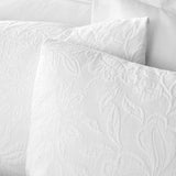 Bianca white floral cotton duvet set double, UK version