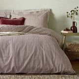 Yard cotton beetroot stripe duvet set single - British product