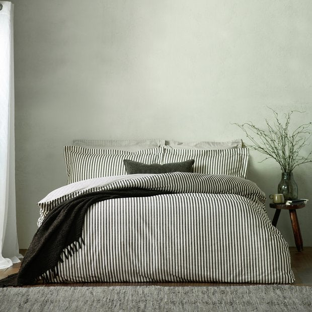 Yard bedding set Cotton Stripe Black single, imported from the UK