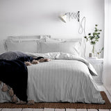 Yard Hebden Cotton Stripe grey bedding set single - British product