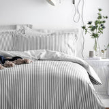 Yard Hebden Cotton Stripe grey bedding set single - British product