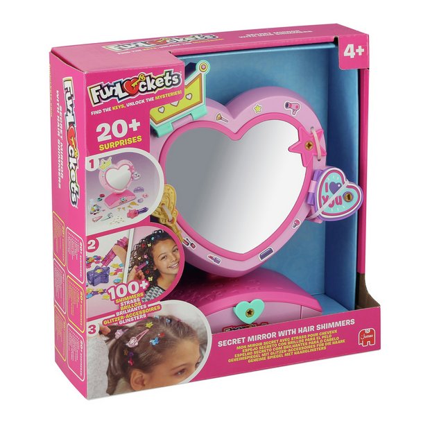 Funlockets Secret Mirror toy with hair shimmers - British product