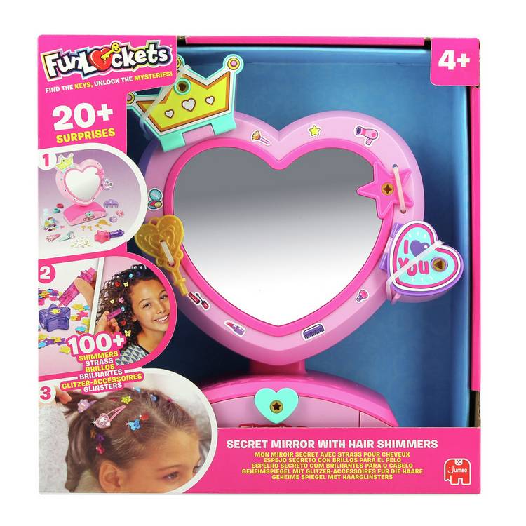 Funlockets Secret Mirror toy with hair shimmers - British product