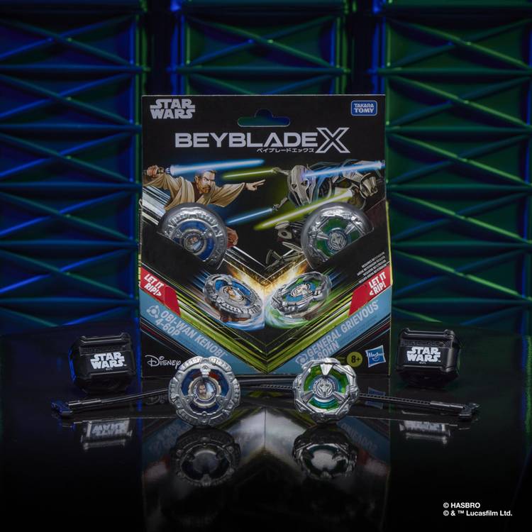 Beyblade X Star Wars spinning top pack Obi-Wan Kenobi and General Grievous - British product
