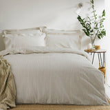 Yard cotton stripe natural bedding set single size, UK version