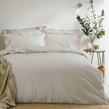 Yard cotton stripe natural bedding set single size, UK version