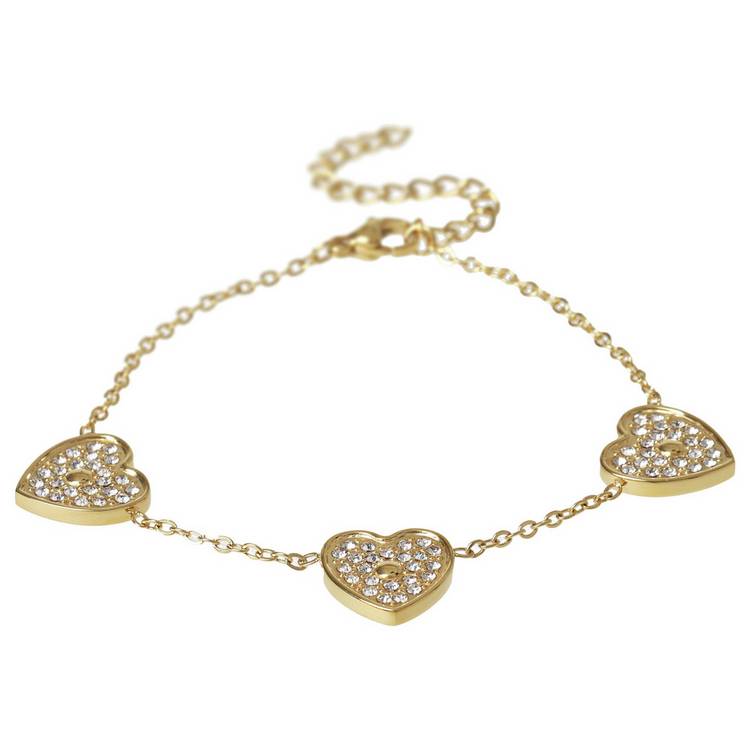 Liars & Lovers gold tone crystal heart bracelet - British product