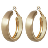 Liars & Lovers gold tone brushed circle hoop earrings, UK version