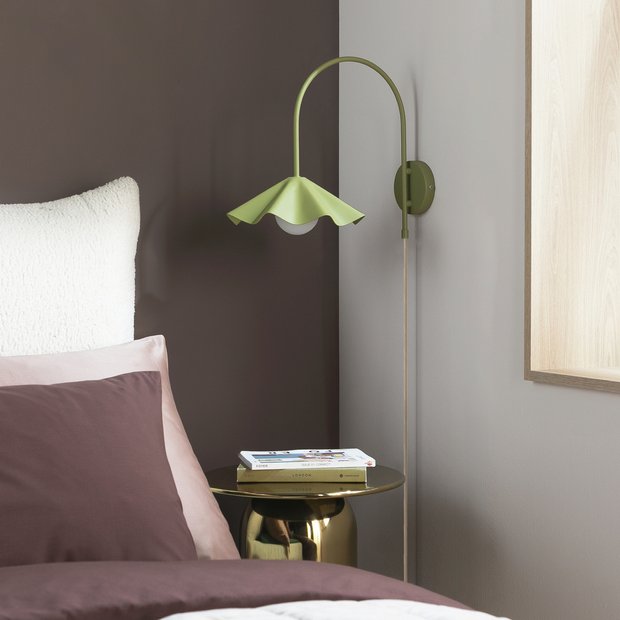 Habitat Yuno olive arch wall light, imported from the UK