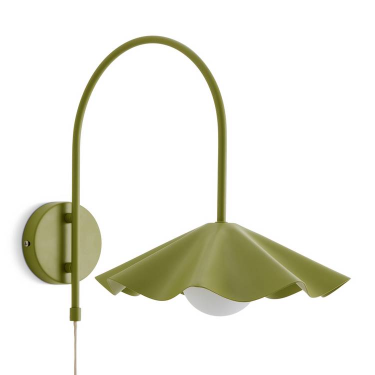 Habitat Yuno olive arch wall light, imported from the UK