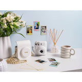 instax Mini 12 Clay White instant camera bundle, UK version