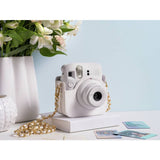 instax Mini 12 Clay White instant camera bundle, UK version