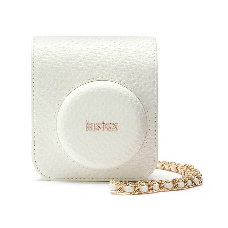 instax Mini 12 Clay White instant camera bundle, UK version