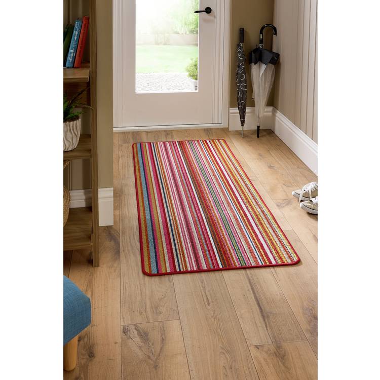 My Mat Candy Multi Bright Stripe Runner 67x150cm, imported from the UK