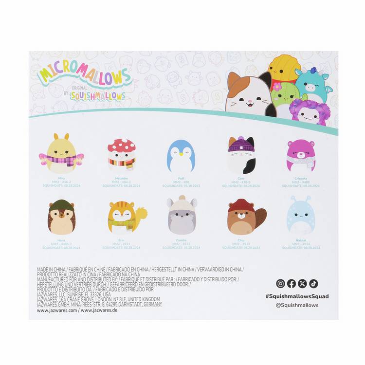 Squishmallows Micromallows 10-pack soft toys 2.5 inch - British product