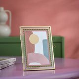 Argos Habitat Green & Pink Scallop Metal Picture Frame 4x6 inch- Buy online at McGrocer