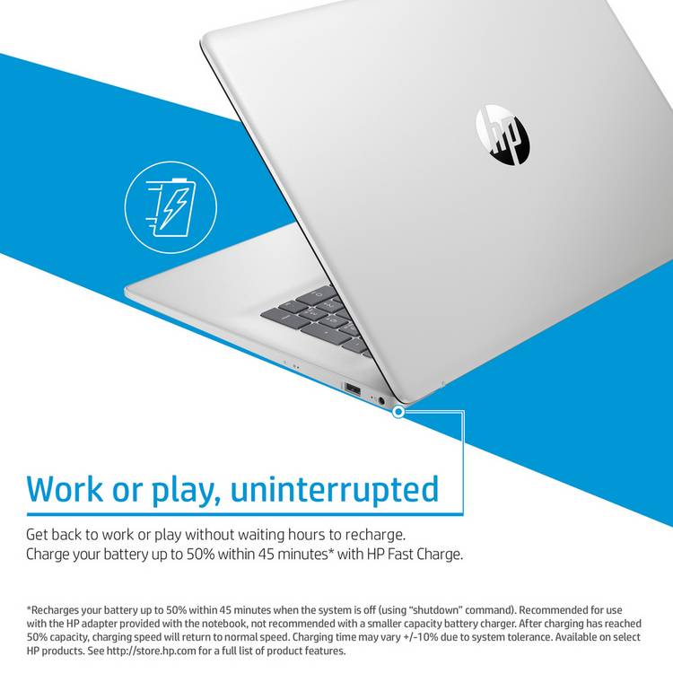HP 17-inch laptop Core i3 8GB 512GB silver - British product