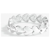 Lipsy silver polished molten heart stretch bracelet 26cm - British product