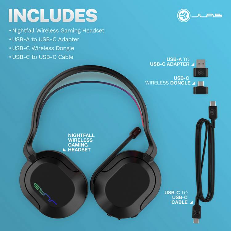 JLab Nightfall wireless gaming headset (British brand)