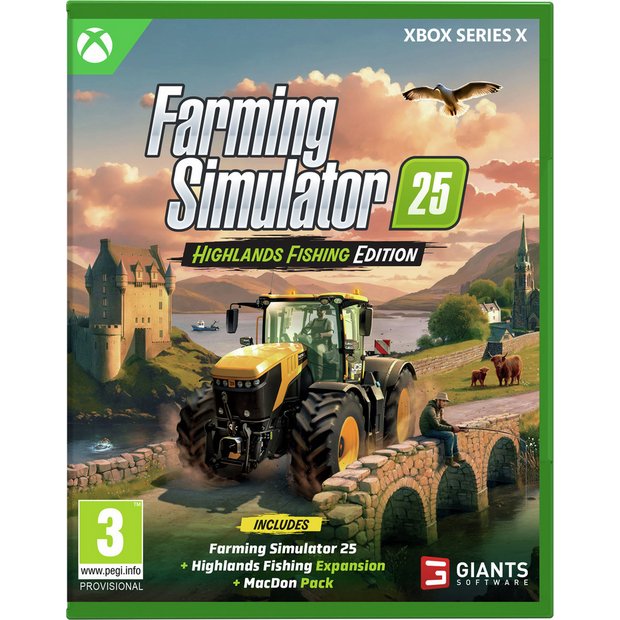 Farming Simulator 25 Highlands Fishing Edition Xbox game, imported from the UK
