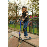 Stunted Flare stunt scooter with aluminium deck and neochrome details (British brand)