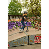 Stunted Flare stunt scooter with aluminium deck and neochrome details (British brand)