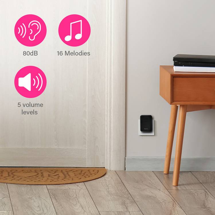 Byron wireless doorbell set black, UK version