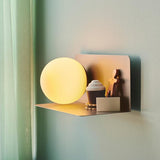 Nordlux Lilibeth brown wall light with shelf, UK version