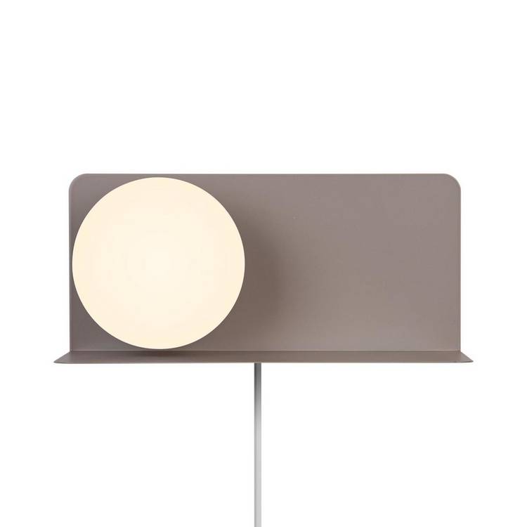 Nordlux Lilibeth brown wall light with shelf, UK version