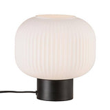 Nordlux Milford LED table lamp black opal glass shade, UK version