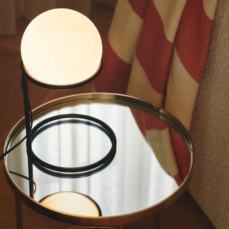 Nordlux Wilson table lamp black with white glass shade (British brand)