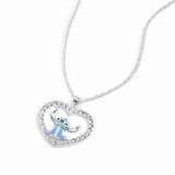 Disney Stitch heart pendant necklace silver-tone finish, UK version