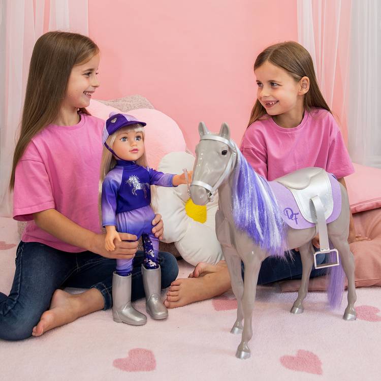 DesignAfriend doll horse and riding outfit 18 inch - British product