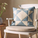 Argos Habitat Quilted Motif Cushion Blue & Cream 50x50cm- Buy online at McGrocer