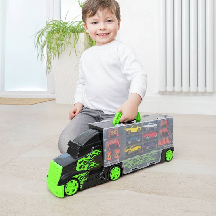Teamsterz car transporter truck with 6 die-cast cars, UK version