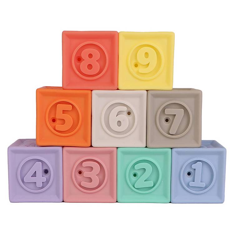 Chad Valley sensory stacking cubes 9 pack, imported from the UK