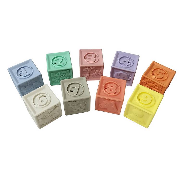 Chad Valley sensory stacking cubes 9 pack, imported from the UK