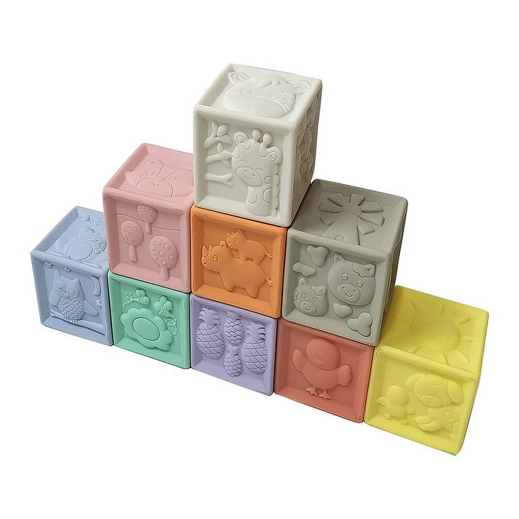 Chad Valley sensory stacking cubes 9 pack, imported from the UK