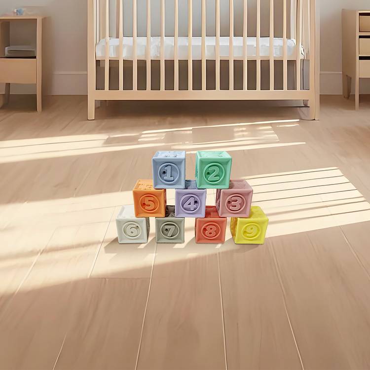 Chad Valley sensory stacking cubes 9 pack, imported from the UK