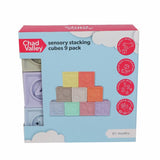 Chad Valley sensory stacking cubes 9 pack, imported from the UK