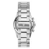 Maserati Chronograph watch with black dial and stainless steel bracelet, UK version