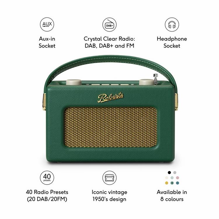 Roberts Revival Uno Deep Green compact DAB radio (British brand)