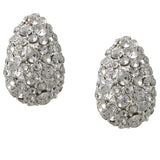 Liars & Lovers pave crystal teardrop stud earrings, imported from the UK
