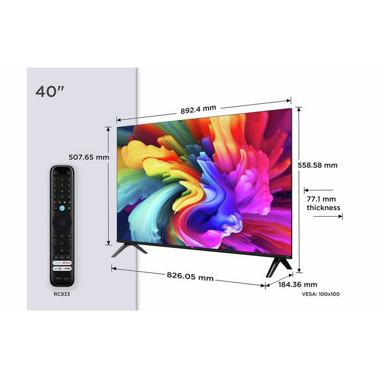 TCL 40 inch QLED TV - British product