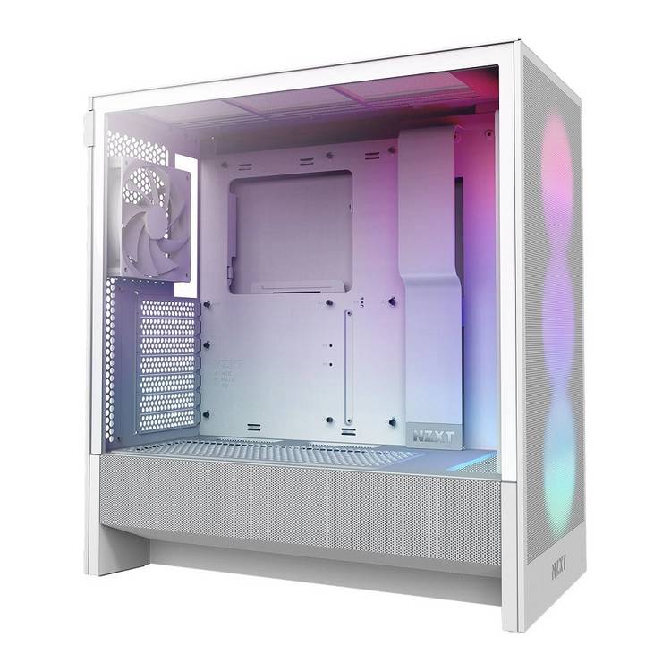 NZXT H5 Flow RGB white mid tower computer case (British brand)